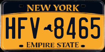 NY license plate HFV8465