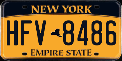 NY license plate HFV8486