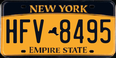 NY license plate HFV8495