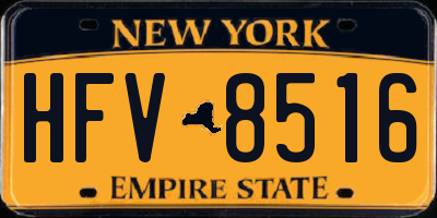 NY license plate HFV8516