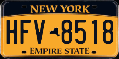 NY license plate HFV8518