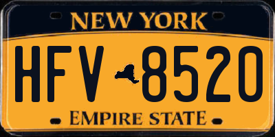 NY license plate HFV8520