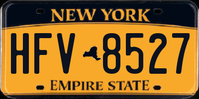 NY license plate HFV8527