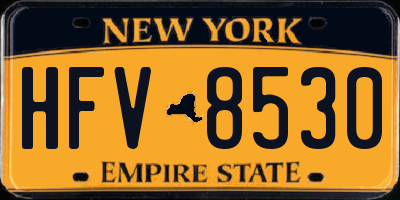NY license plate HFV8530
