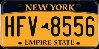 NY license plate HFV8556