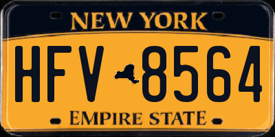 NY license plate HFV8564