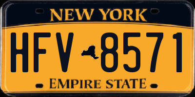 NY license plate HFV8571
