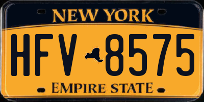 NY license plate HFV8575