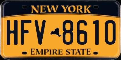 NY license plate HFV8610