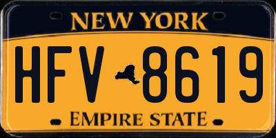 NY license plate HFV8619