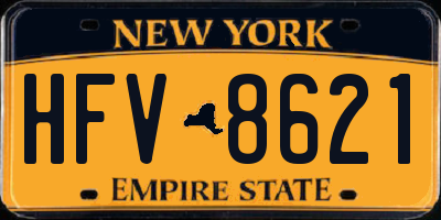 NY license plate HFV8621