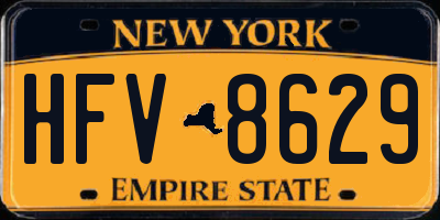 NY license plate HFV8629