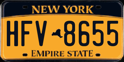 NY license plate HFV8655