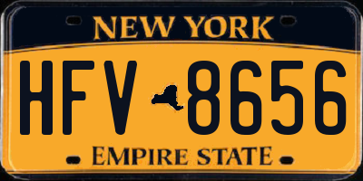 NY license plate HFV8656