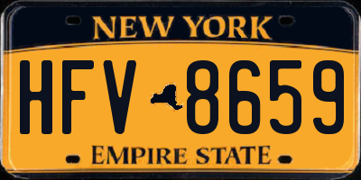 NY license plate HFV8659