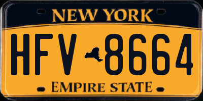 NY license plate HFV8664