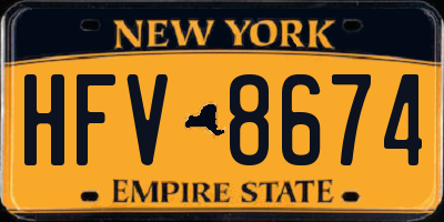NY license plate HFV8674