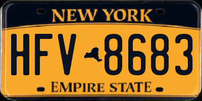 NY license plate HFV8683