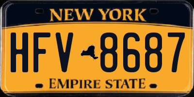 NY license plate HFV8687