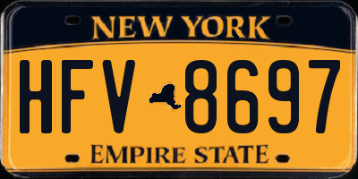NY license plate HFV8697