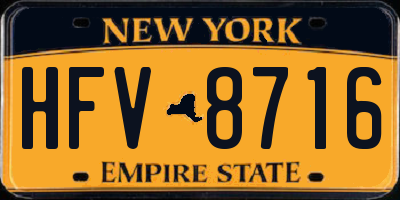 NY license plate HFV8716