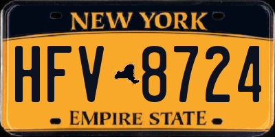 NY license plate HFV8724