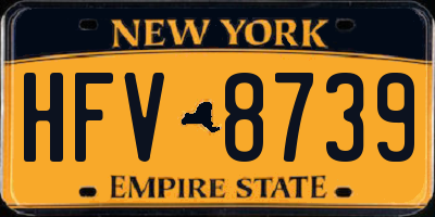 NY license plate HFV8739