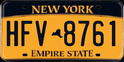 NY license plate HFV8761
