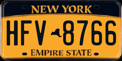 NY license plate HFV8766