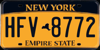 NY license plate HFV8772