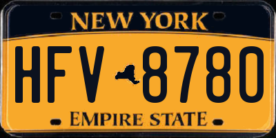 NY license plate HFV8780