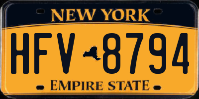 NY license plate HFV8794