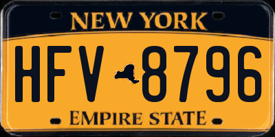 NY license plate HFV8796