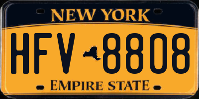 NY license plate HFV8808