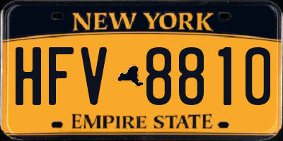 NY license plate HFV8810
