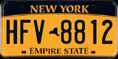 NY license plate HFV8812