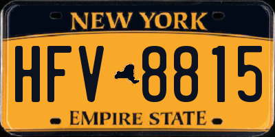 NY license plate HFV8815