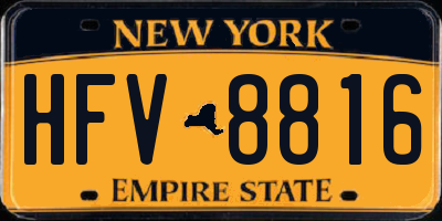 NY license plate HFV8816