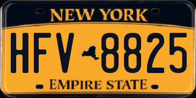 NY license plate HFV8825