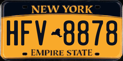 NY license plate HFV8878