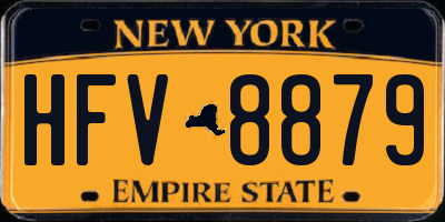 NY license plate HFV8879