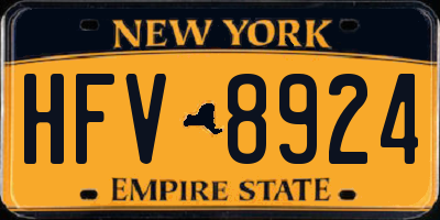 NY license plate HFV8924