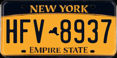 NY license plate HFV8937