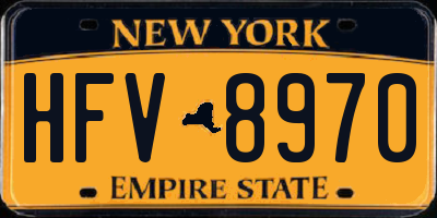 NY license plate HFV8970