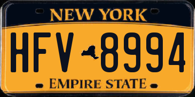 NY license plate HFV8994