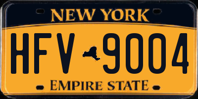 NY license plate HFV9004
