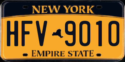 NY license plate HFV9010