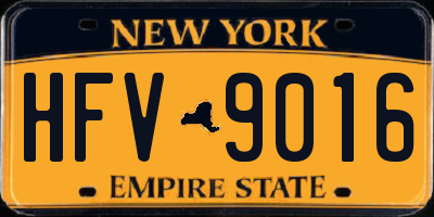NY license plate HFV9016