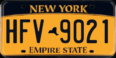 NY license plate HFV9021