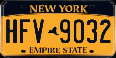 NY license plate HFV9032